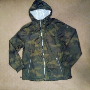 Michael Kors Mens Green Camouflage Windbreaker Sz Small